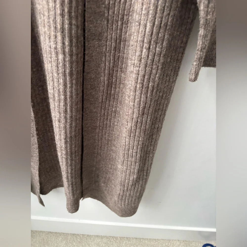 H&M Long Ribbed Duster Cardigan  Balloon Sleeve Cozy Layer L - Picture 7 of 10